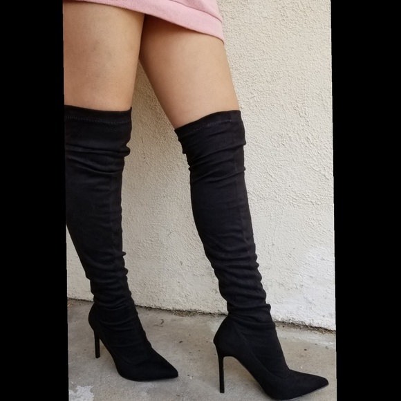 8.5, 10 Low Stock  Into It - Black boots over knee - Picture 10 of 10